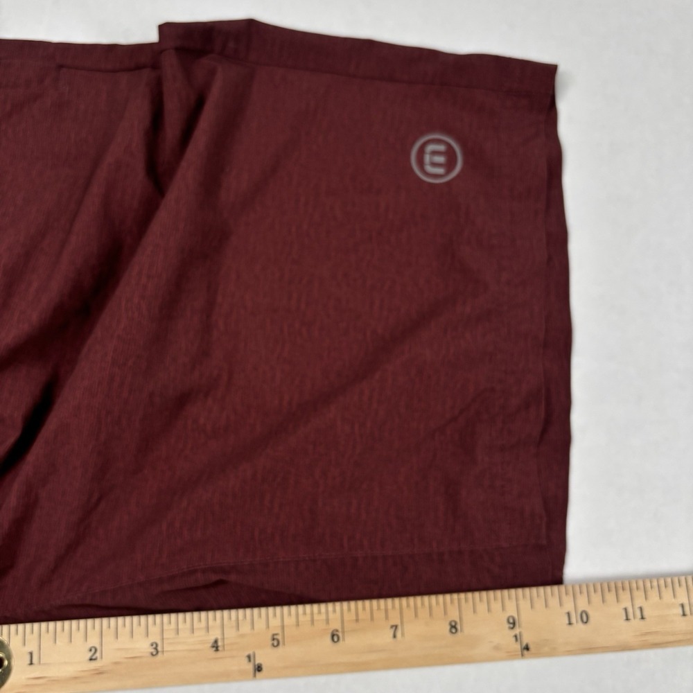 Travis Mathew 9" Performance ACTIVE SHORTS Medium Stretch Maroon Rust Zip Pocket - Picture 6 of 8
